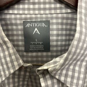 Antigua Gray Casual Button Down Shirt